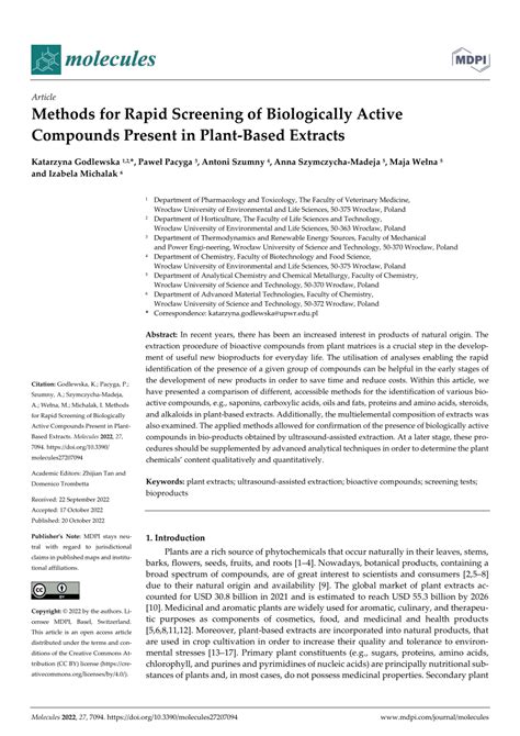 Methods for Rapid Screening of Biologically Active Compounds .